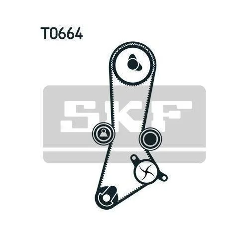 Водяний насос + комплект ременя ГРМ SKF VKMC 95660-3 для HYUNDAI KIA, фото №2