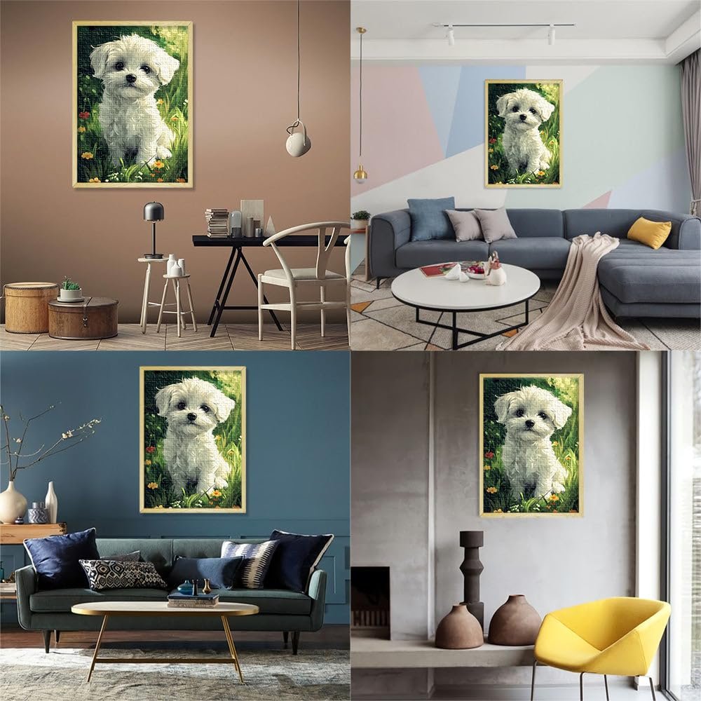 Пазл Щенок мальтийской болонки в цветах 1000 элементов 38 x 26 см, фото №6 Пазл Щенок мальтийской болонки в цветах 1000 элементов 38 x 26 см, фото №6