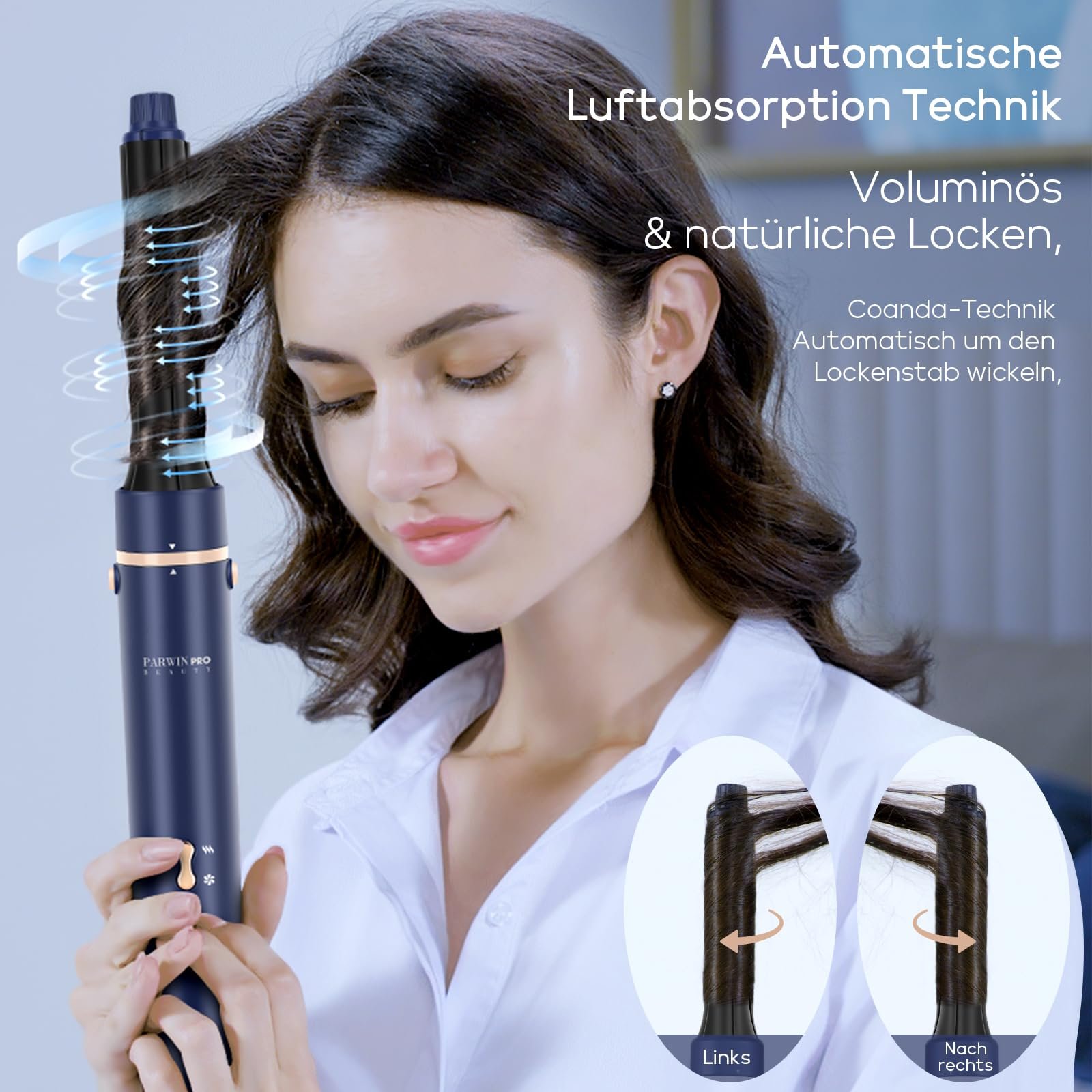 Фен-щетка PARWIN PRO BEAUTY MaxAIR Styler 5 в 1 110000 RPM Синий, фото №3 Фен-щетка PARWIN PRO BEAUTY MaxAIR Styler 5 в 1 110000 RPM Синий, фото №3