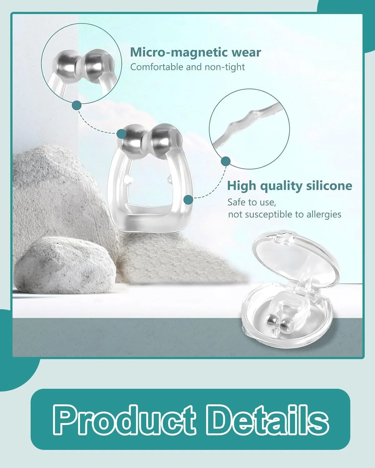 Кліпси проти хропіння, 8 шт, багаторазові для сну для спокійних ночей, фото №3