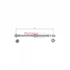 Гальмівний шланг METZGER 4110129 для NISSAN, задній міст зліва - Фото 1