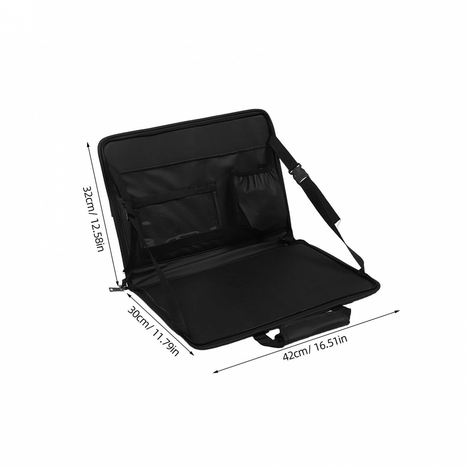 Столик для керма автомобіля складаний зі штучної шкіри з сумкою для зберігання, портативний, фото №2