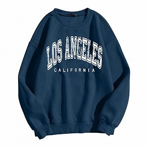 Винтажный свитшот Los Angeles California, женский, повседневный, с круглым вырезом, Los Angeles, свободный, с длинными рукавами, спортивный, для колледжа, с принтом - Фото 1