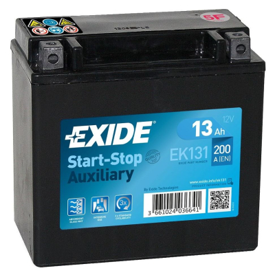 Аккумулятор автомобильный EXIDE START STOP AUXILIARY 13Ah 200CCA EK131, фото №1