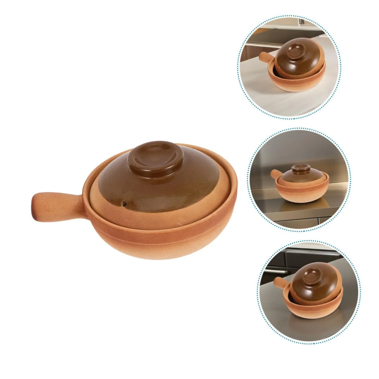 Горшок для запекания Garneck традиционный глиняный с крышкой многофункциональный, фото №9