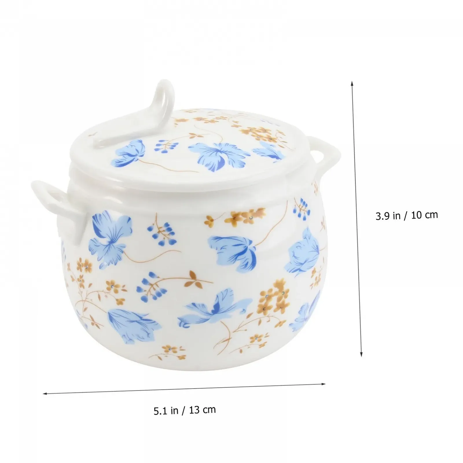 Кастрюля керамическая VICASKY жаропрочная с крышкой и узором орхидеи для супов и тушения, фото №5