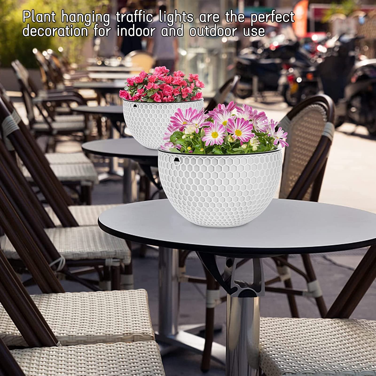 Підвісний кошик WZYTEU HUAPEN01 пластиковий з дренажним отвором та ланцюгами 21 см 2 шт., фото №5