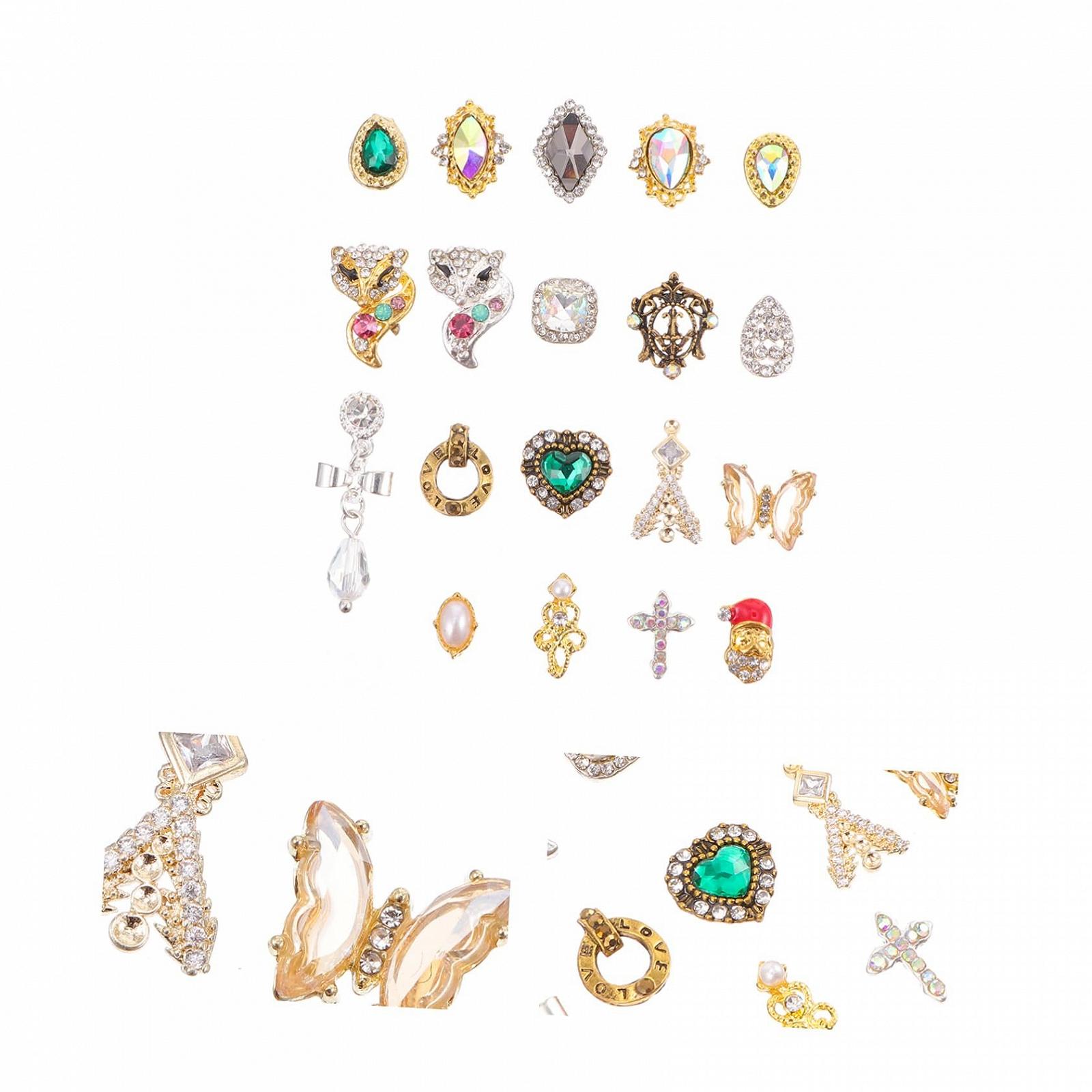 Стразы для ногтей POPETPOP 50 шт., сплав, сверкающие бриллианты для креативного дизайна ногтей и украшений, фото №5