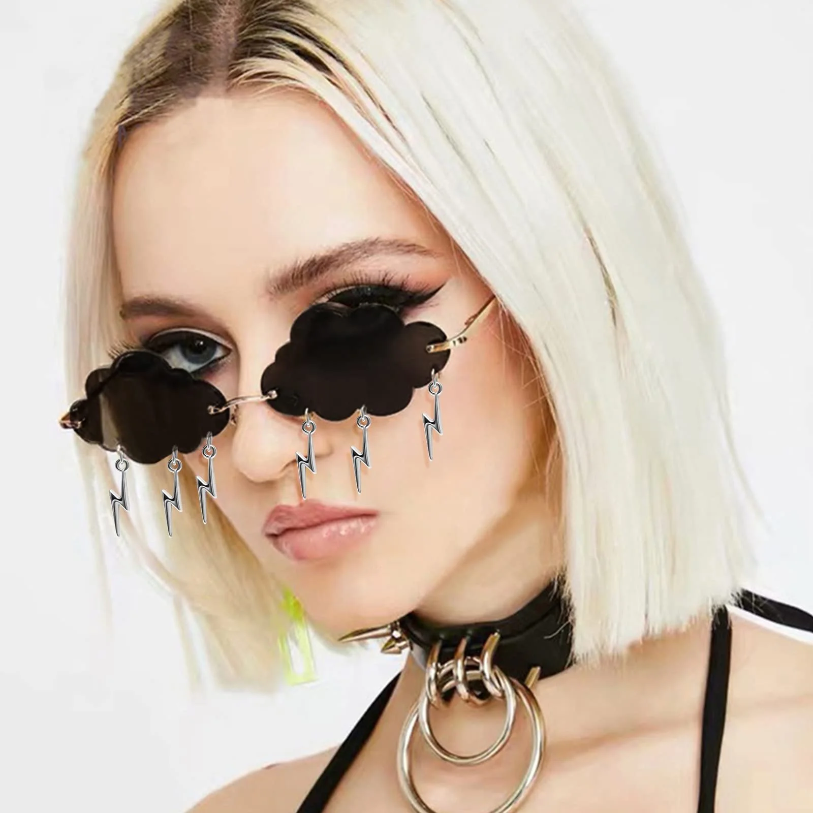 Солнцезащитные очки Облака Fumanduo, 2 шт, Без оправы, Разноцветные (Серый Blu-Pink), фото №2