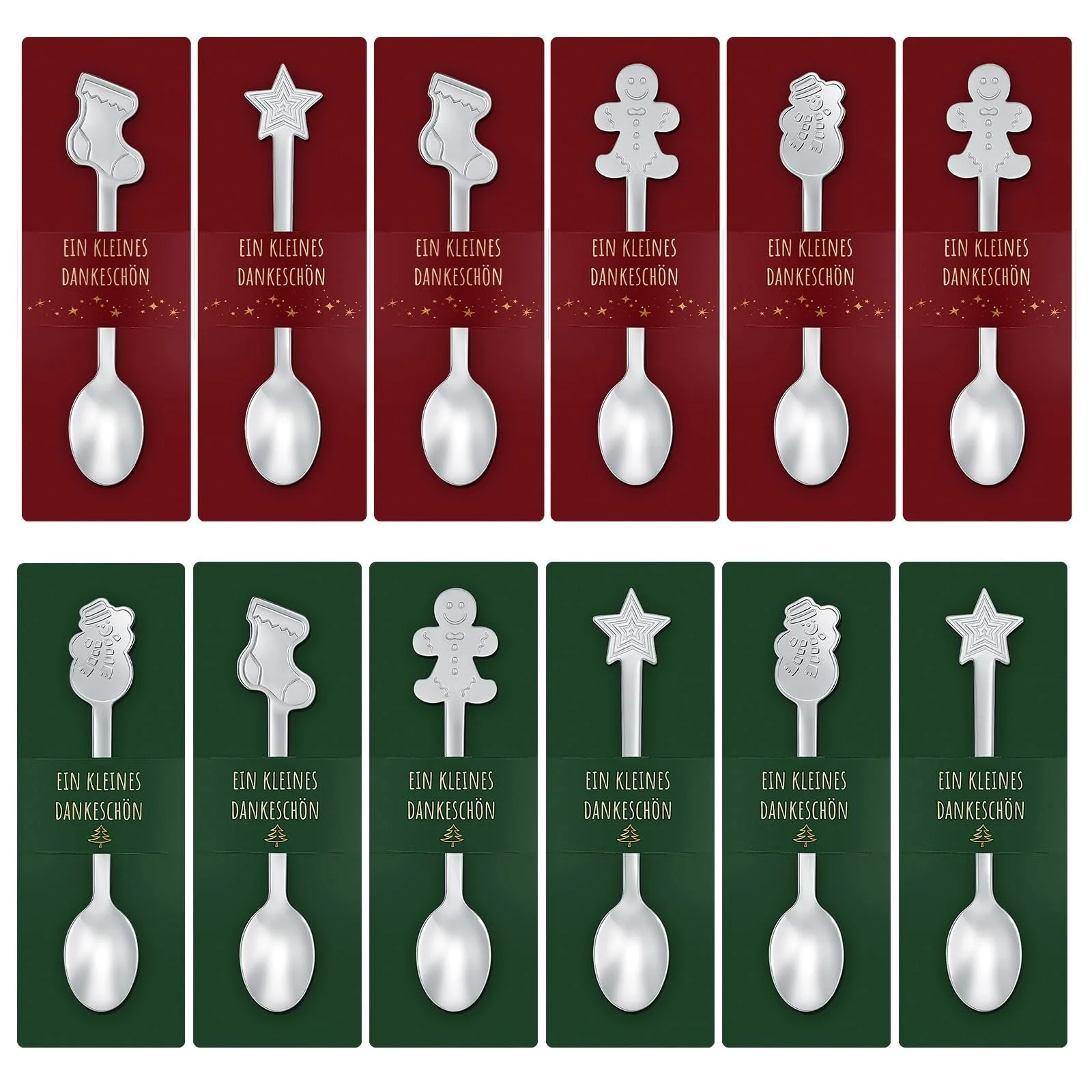 Ложка Hestya Різдвяна, набір 12 шт, нержавіюча сталь, сріблястий, фото №1