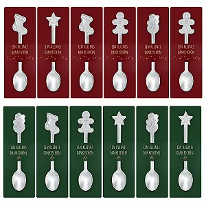 Ложка Hestya Рождественская, набор 12 шт, нержавеющая сталь, серебристый - Фото 1