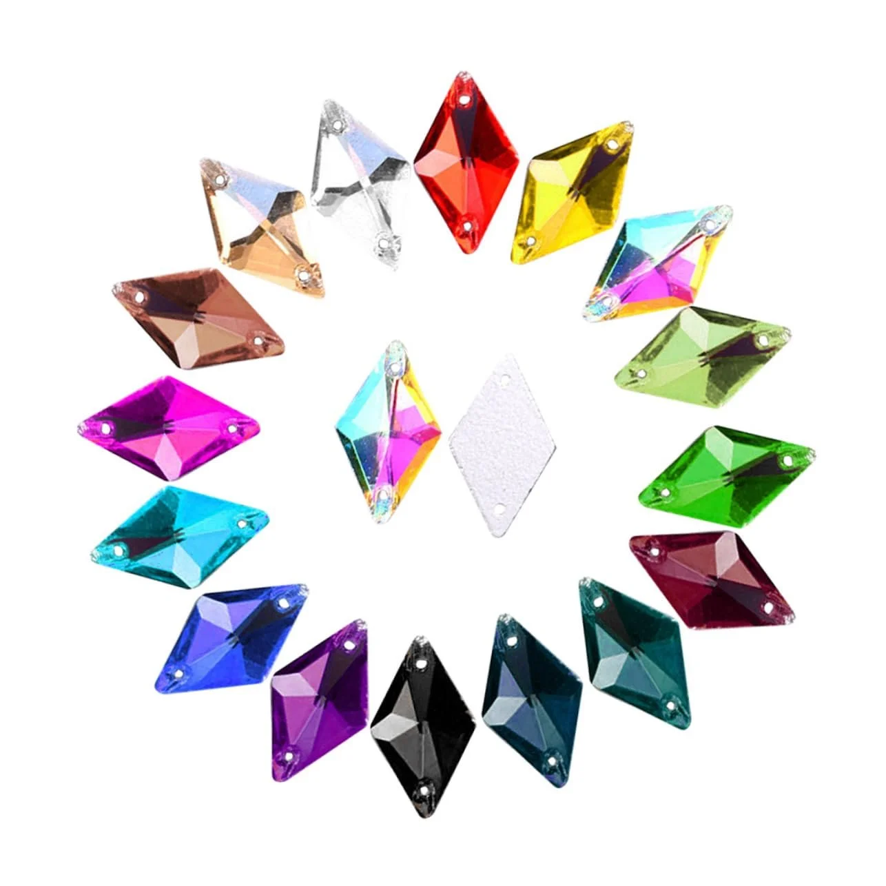 Кришталеві намистини ромбовидної форми, 84 шт, для прикрас, весільних суконь, сумок, різних кольорів, високоякісні, фото №6