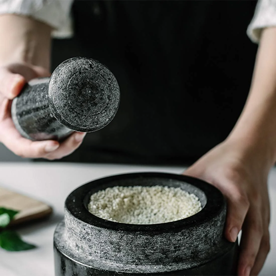 Ступка з товкачиком мармурова велика натуральний камінь, фото №7 Ступка з товкачиком мармурова велика натуральний камінь, фото №7