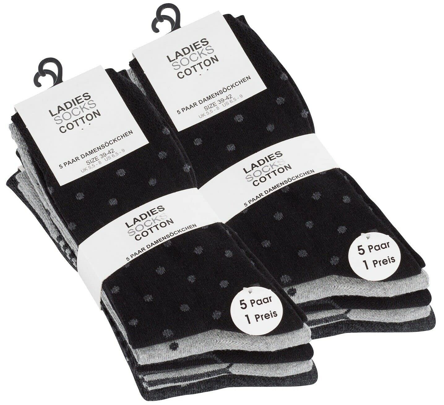 Женские носки Хлопок (10 пар) в горошек и полоску, фото №2