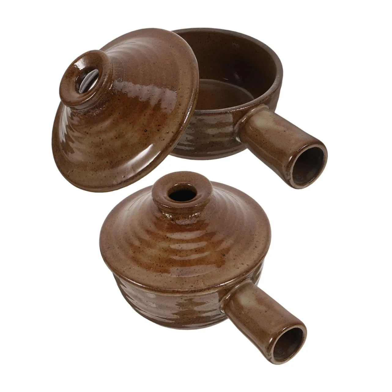 Піали для супу Ciieeo 2 шт. керамічні з кришкою та бічною ручкою жаростійкі, фото №1