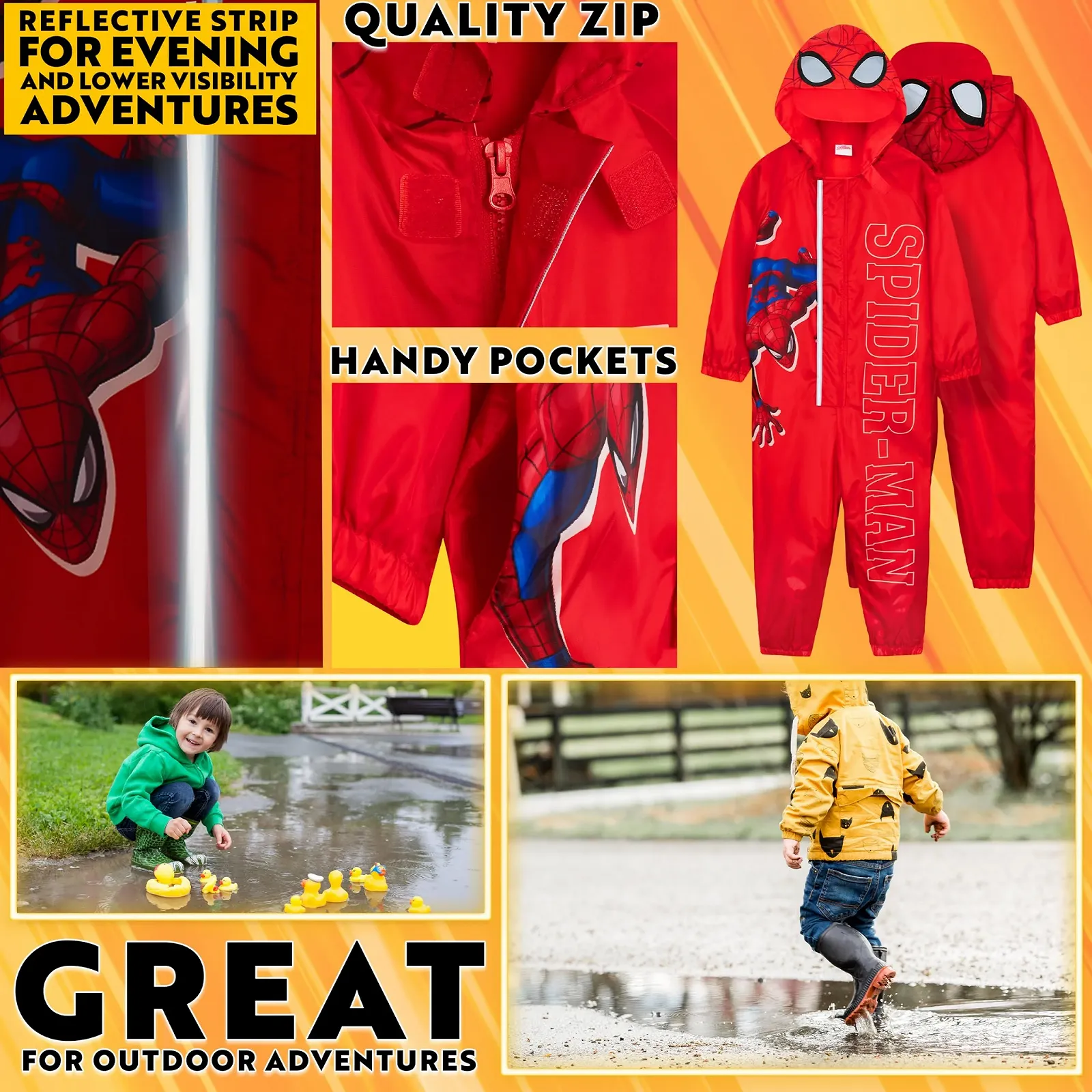 Дождевик Marvel Spiderman Детский, фото №3 Дождевик Marvel Spiderman Детский, фото №3