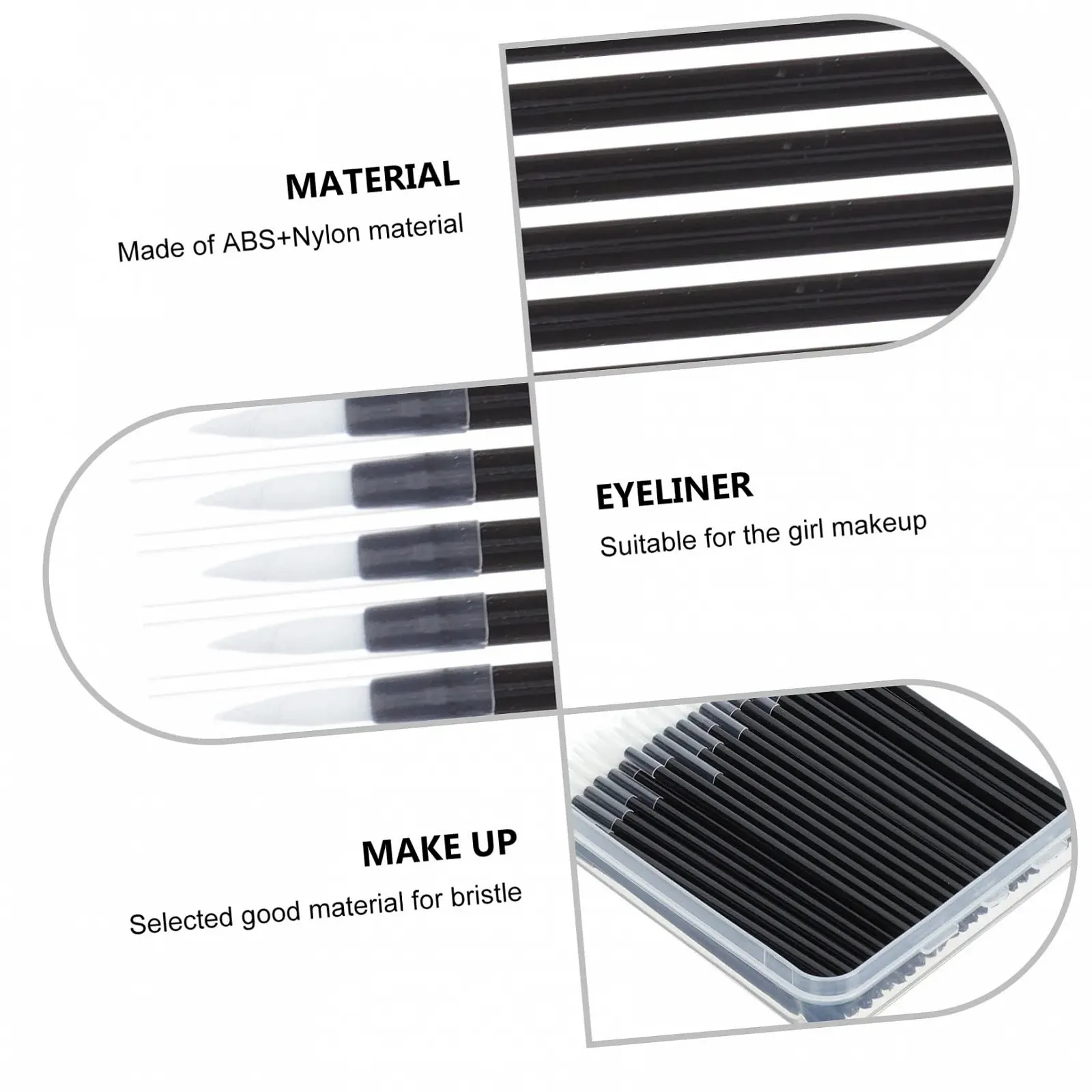 Кисти для подводки Ipetboom 50 штук, аппликаторы, фото №7