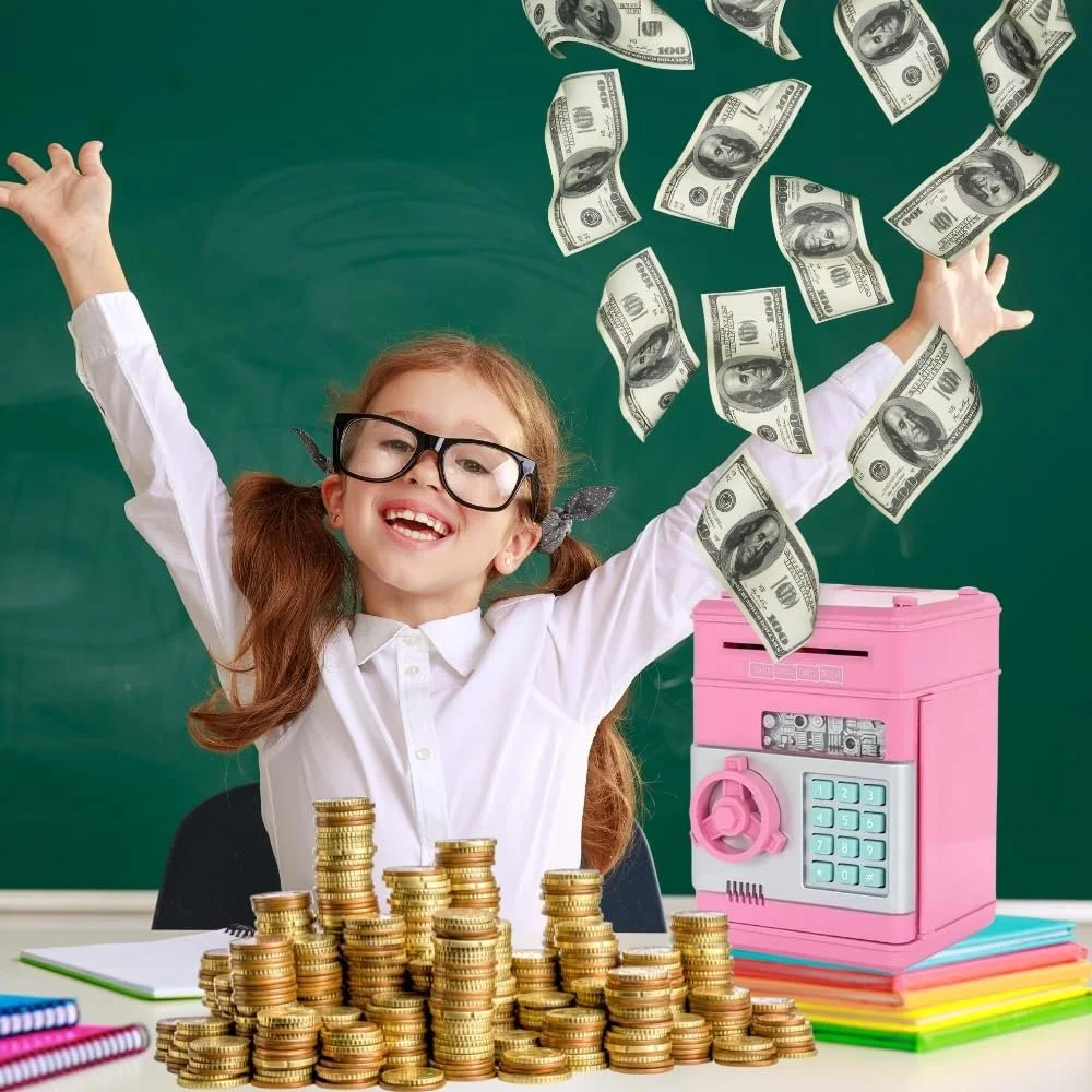 Електронний дитячий сейф ZOLTA 4-значний код Автоматичний купюроприймач Світло та звук, фото №2