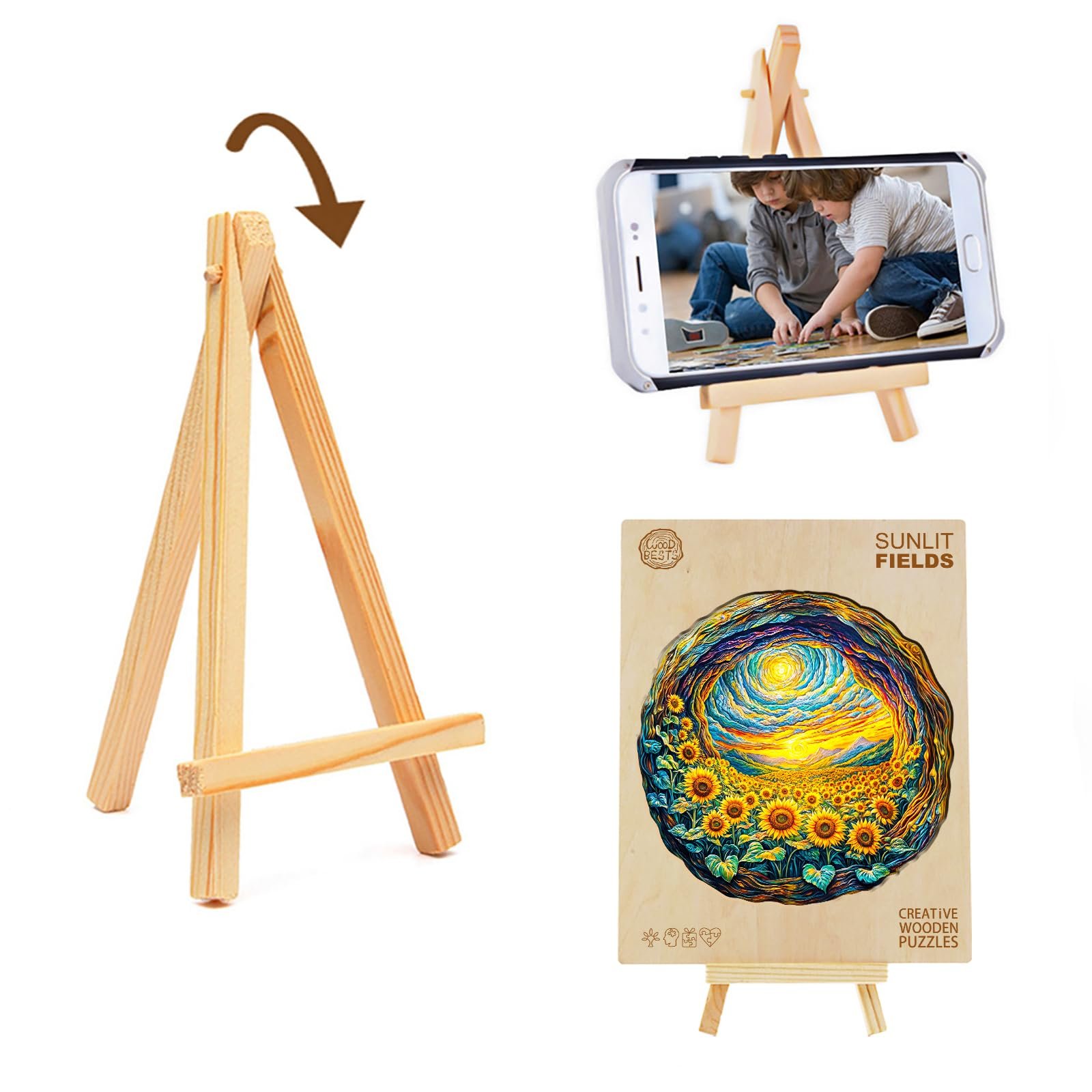 Дерев'яний пазл Sunlit Fields 300 елементів 34 x 34 см, фото №2