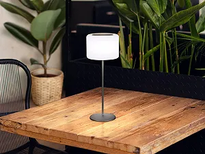 Настільна лампа Pino Solar 39.5 см бездротова з пультом ДК димована RGB антрацит / біла synthetic.ua - Фото 1