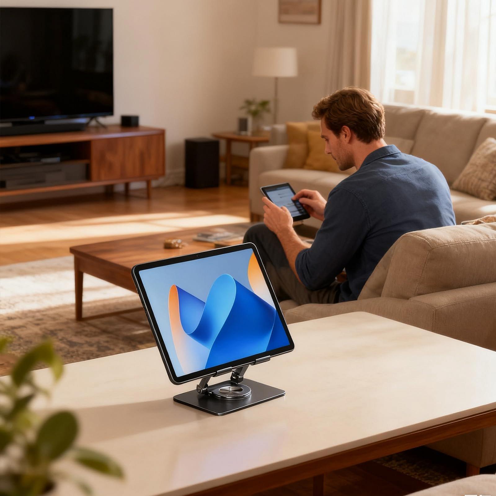 Подставка для компьютера, складная, вращающаяся на 360 градусов, охлаждающая подставка, портативная подставка-подъемник, эргономичная подставка для ноутбука - для смартфонов, ноутбуков, планшетов, дома, колледжа, общежития, школы, путешествий и, фото №2