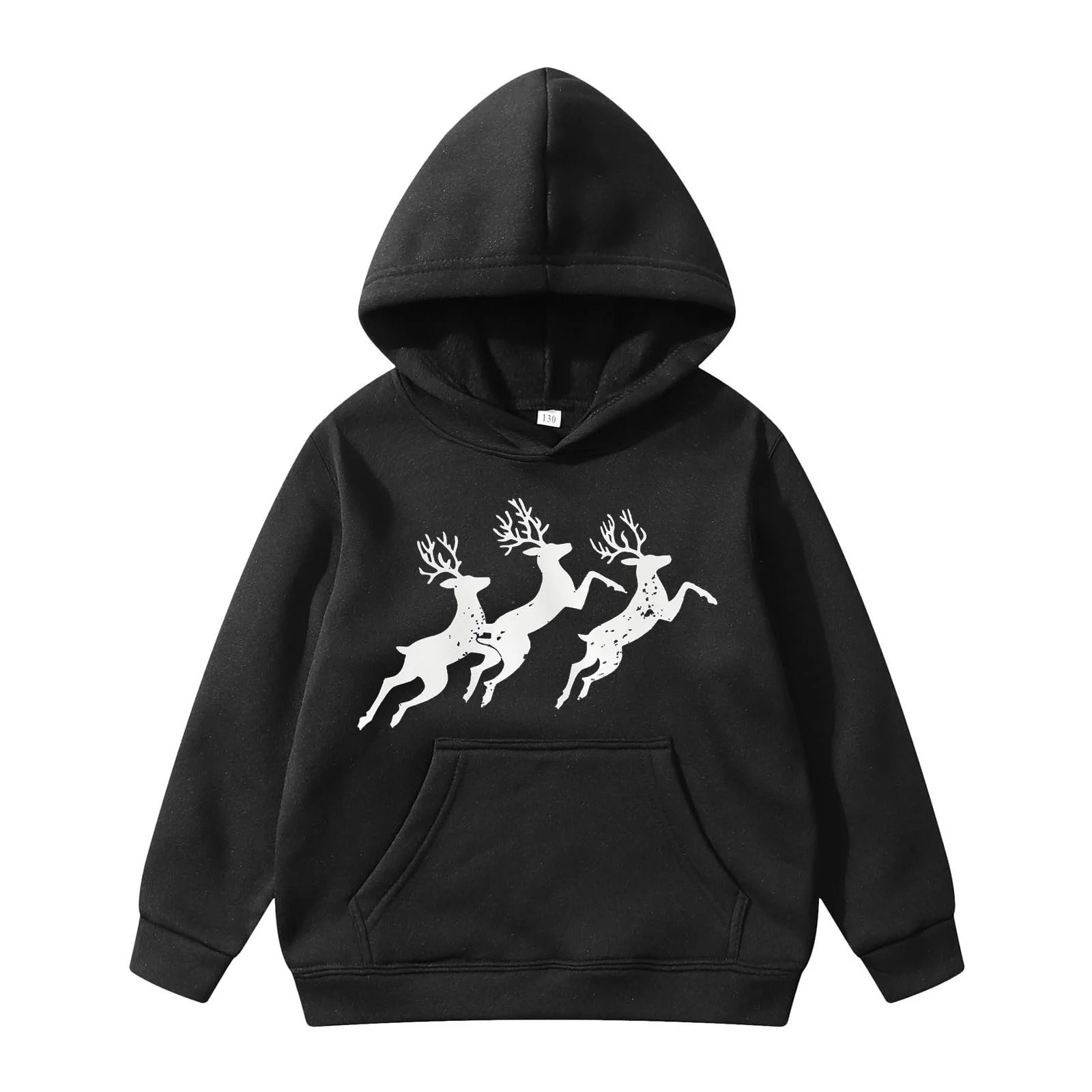 Рождественский джемпер Детский 104 Девочковый свитшот 128 - Рождественское Новое детское худи для мужчин и женщин с карманом, украшенное худи для детей с флисом, фото №1