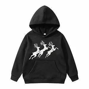 Рождественский джемпер Детский 104 Девочковый свитшот 128 - Рождественское Новое детское худи для мужчин и женщин с карманом, украшенное худи для детей с флисом - Фото 1