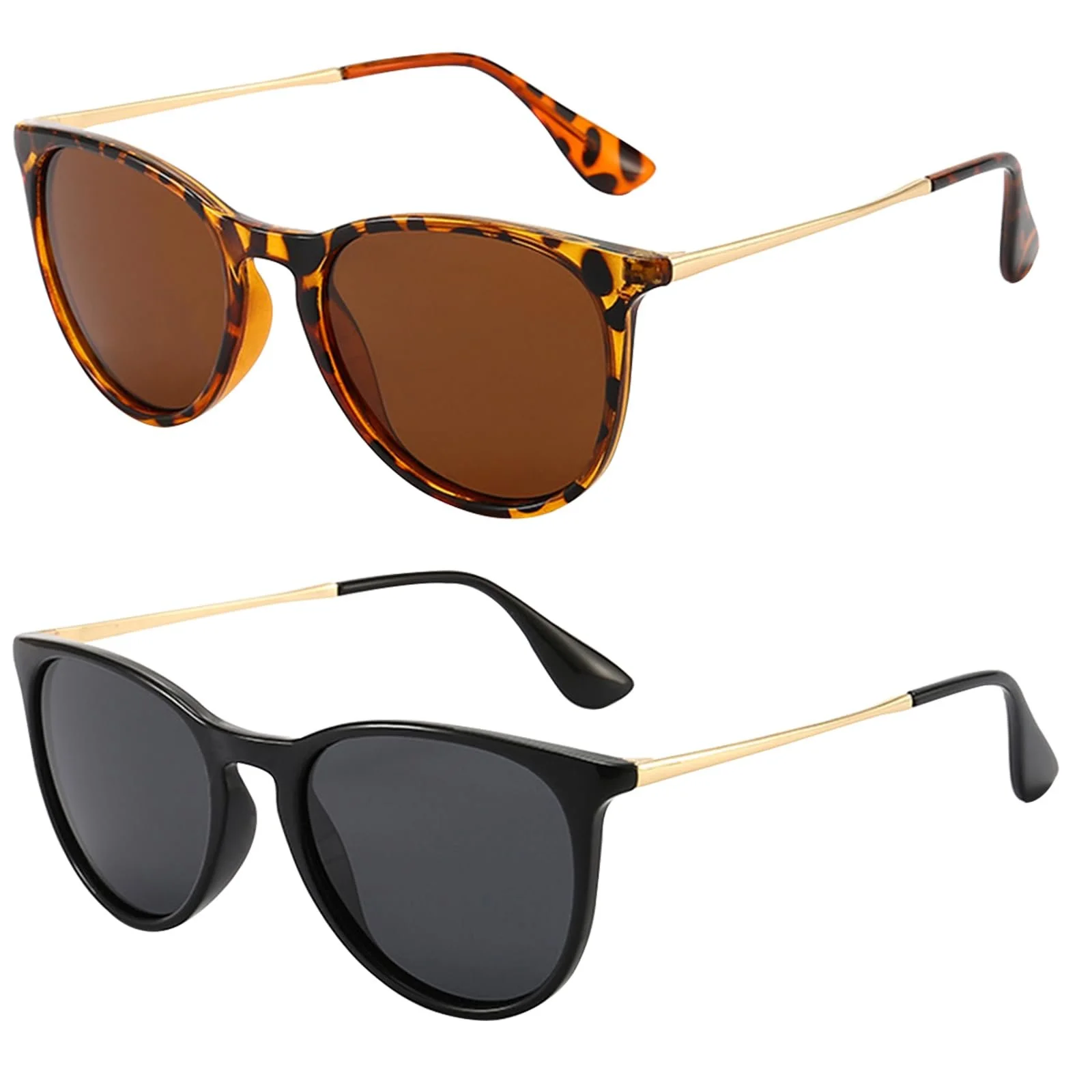Жіночі сонцезахисні окуляри (2 шт.) Поляризовані Жіночі Ретро Дизайн UV400, фото №1