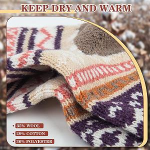 Носки Шерстяные 5 пар Теплые Женские Носки Разноцветные Толстые Термоноски Зимние Вязаные Носки для Женщин synthetic.ua - Фото 1