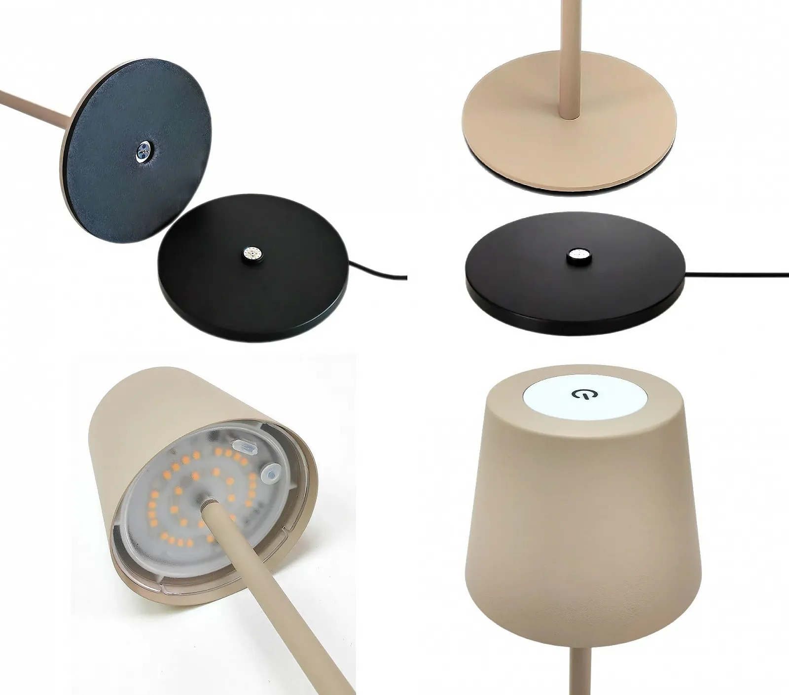 Настільна лампа Trango 2017-03CC Wireless LED Акумуляторна Сенсорна 3 Вт 2700 K IP44 Бежева, фото №6