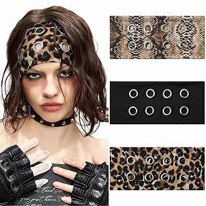 Повязка на голову Широкая Модная 3 шт. с люверсами для женщин - Фото 1