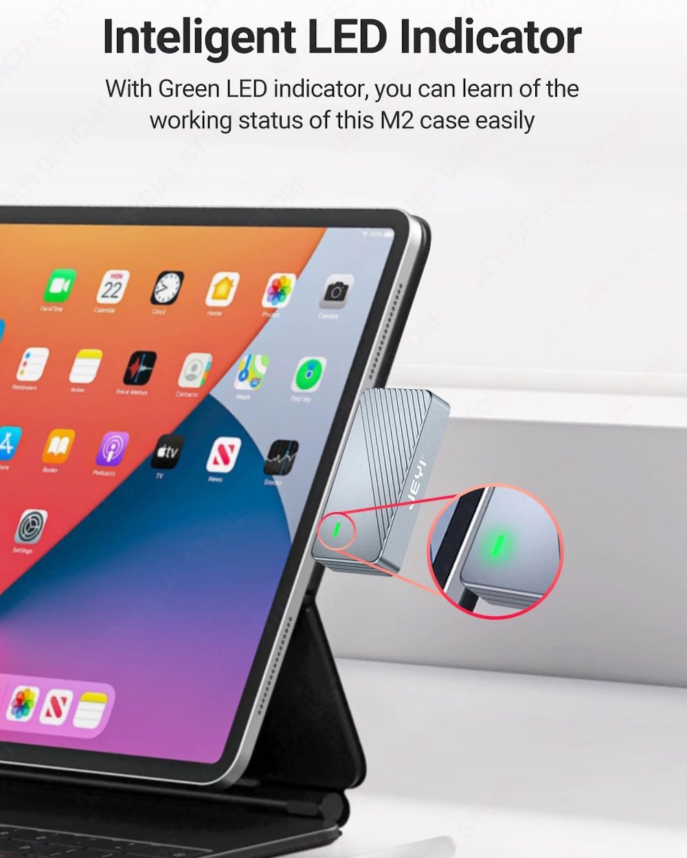 Зовнішній адаптер JEYI 2230L M.2 NVMe 2230 PCIe SSD to USB 3.2 Gray, фото №13