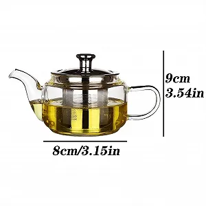 Чайник Стеклянный 300 мл Маленький Жаропрочный Съемный Фильтр Кофейник Прозрачный synthetic.ua - Фото 1