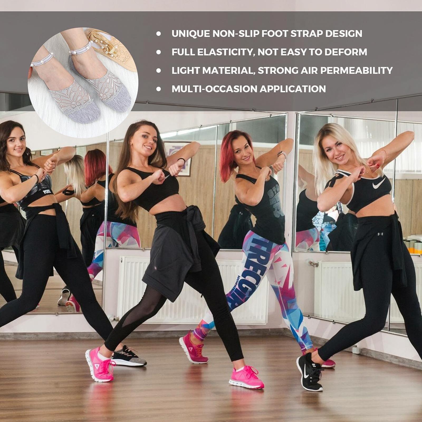 Следки Fulenyi для женщин, кружевные носки-лодочки - невидимые кружевные носки для женщин | Удобные жемчужные кружевные стельки для женской обуви, невидимые носки для туфель на высоком каблуке, фото №2