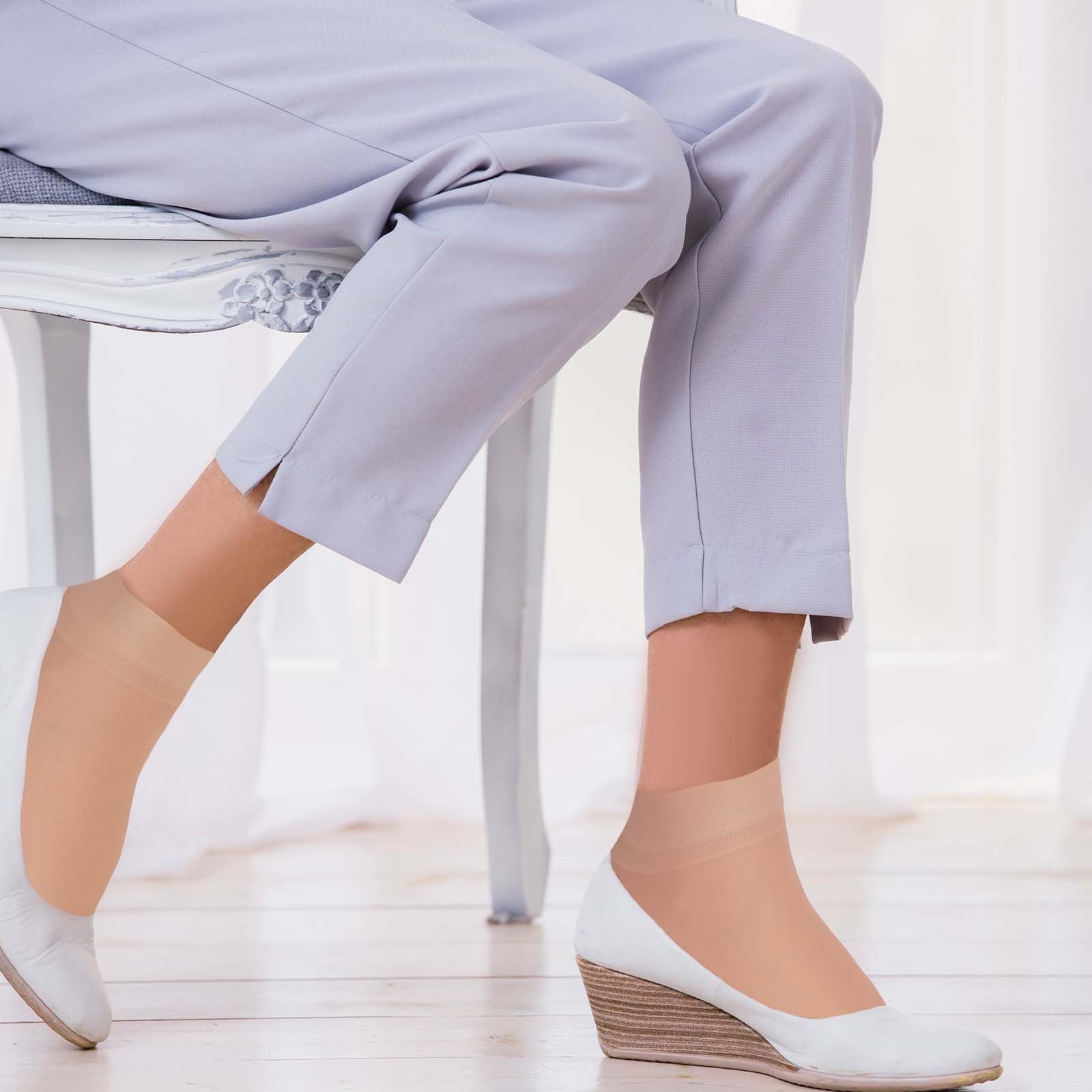 Женские носки из нейлона, прозрачные женские нейлоновые тонкие носки, 9 пар усиленный носок с комфортным поясом, телесный цвет, фото №6