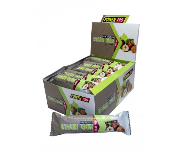 Батончик Power Pro Vegan Bar, 60 грамів - орехи і сухофрукти, фото №1