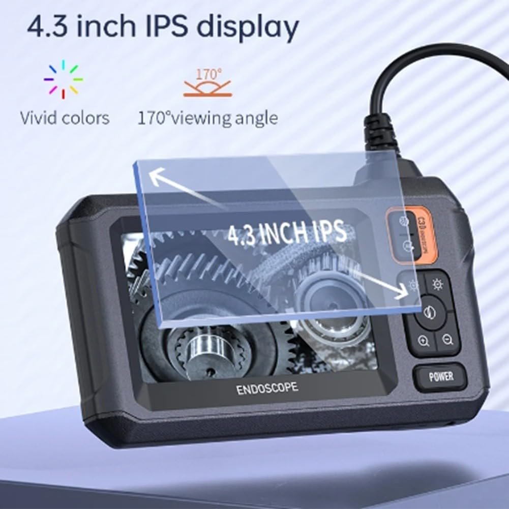 Эндоскоп Oniissy 4.3" IPS экран, промышленный, 1080P HD, 8 LED, 8 мм объектив 2,7 см, IP67 водонепроницаемая камера, фото №8