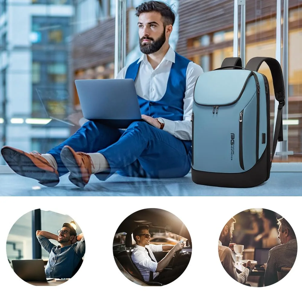 Рюкзак для ноутбука BANGE Business Smart 15.6" Водонепроницаемый с USB-портом Дорожный, фото №6 Рюкзак для ноутбука BANGE Business Smart 15.6" Водонепроницаемый с USB-портом Дорожный, фото №6