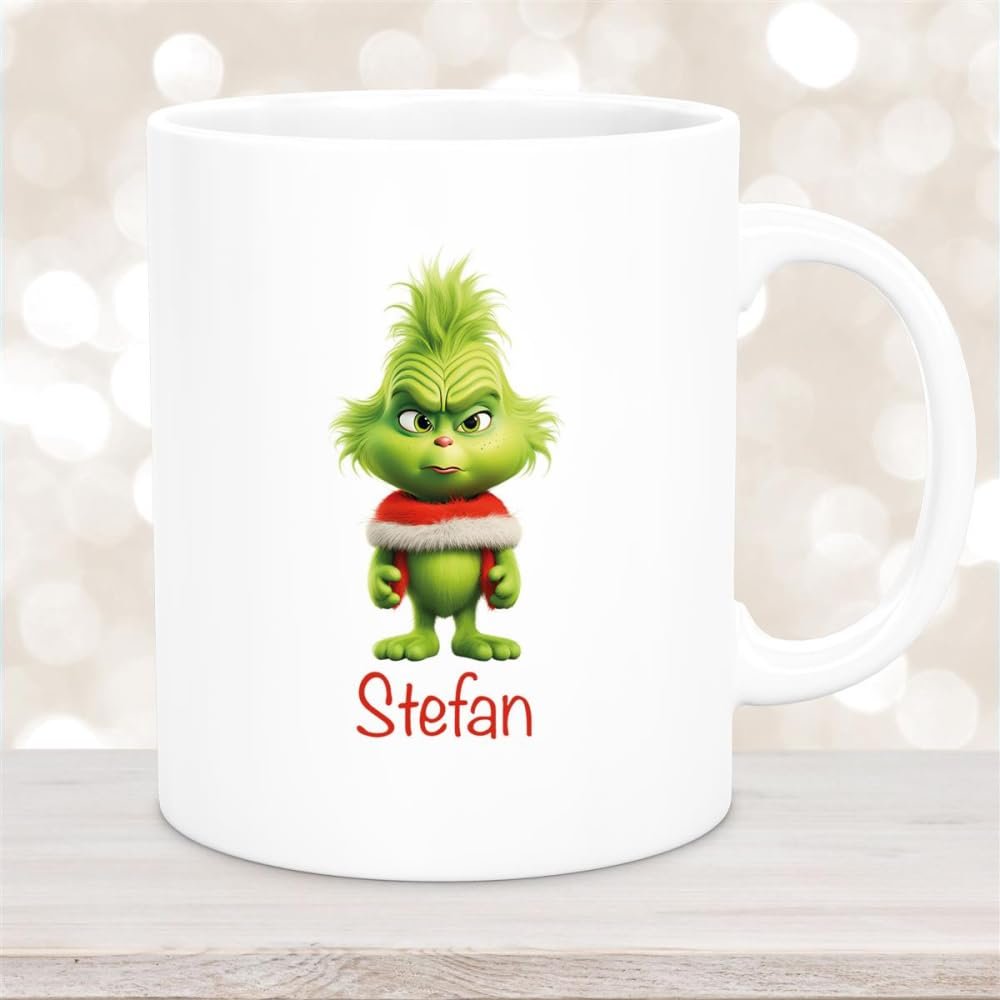 Кружка Різдвяний Грінч #1 Емальована або Керамічна Дитяча Кружка, фото №3