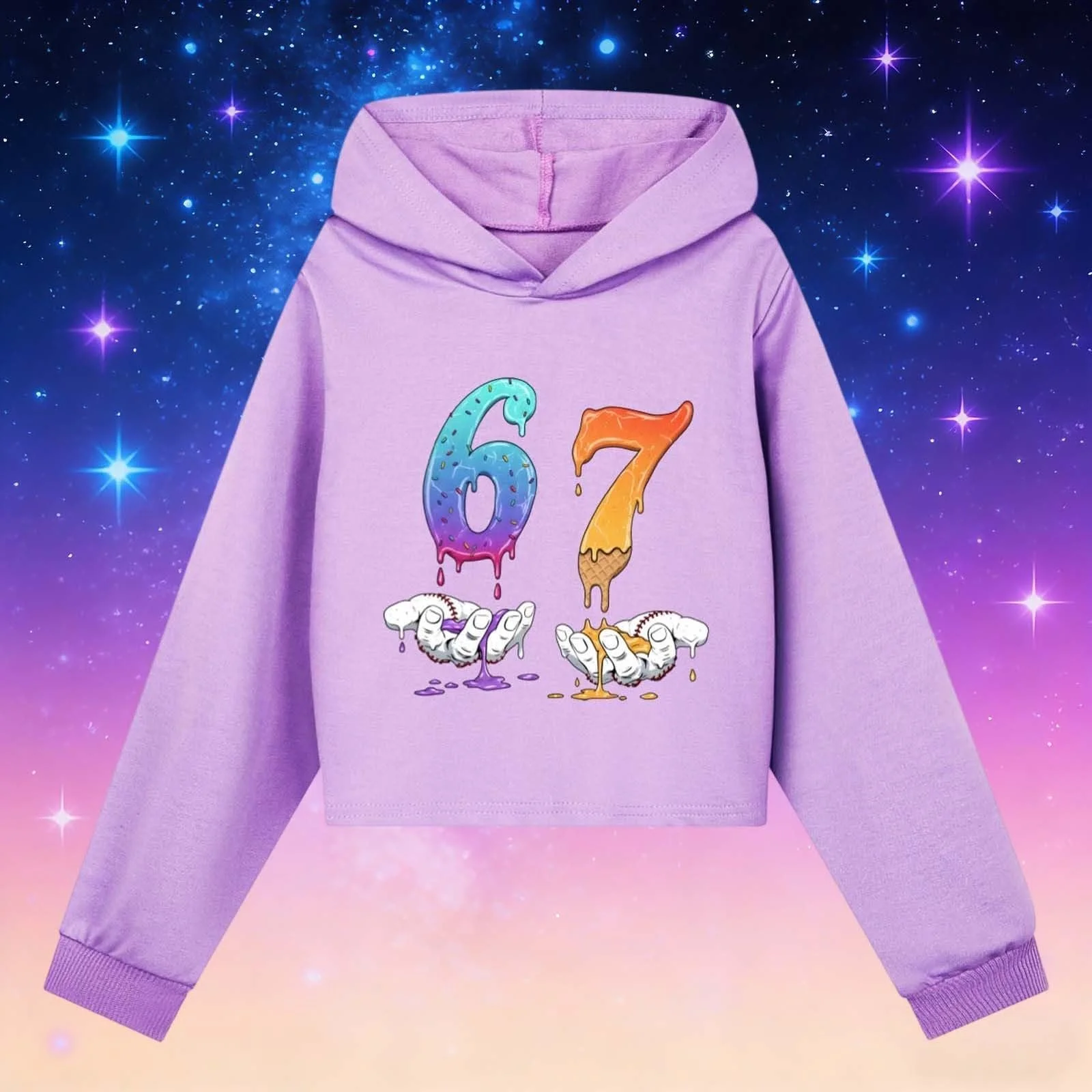 Худи Подростковое худи для девочки Толстовка для мальчика Детская толстовка с капюшоном Модное повседневное худи Зимнее теплое Милое мороженое 67 Принт Пуловер Толстовка Флисовая Удобная кофта с длинными рукавами, фото №2