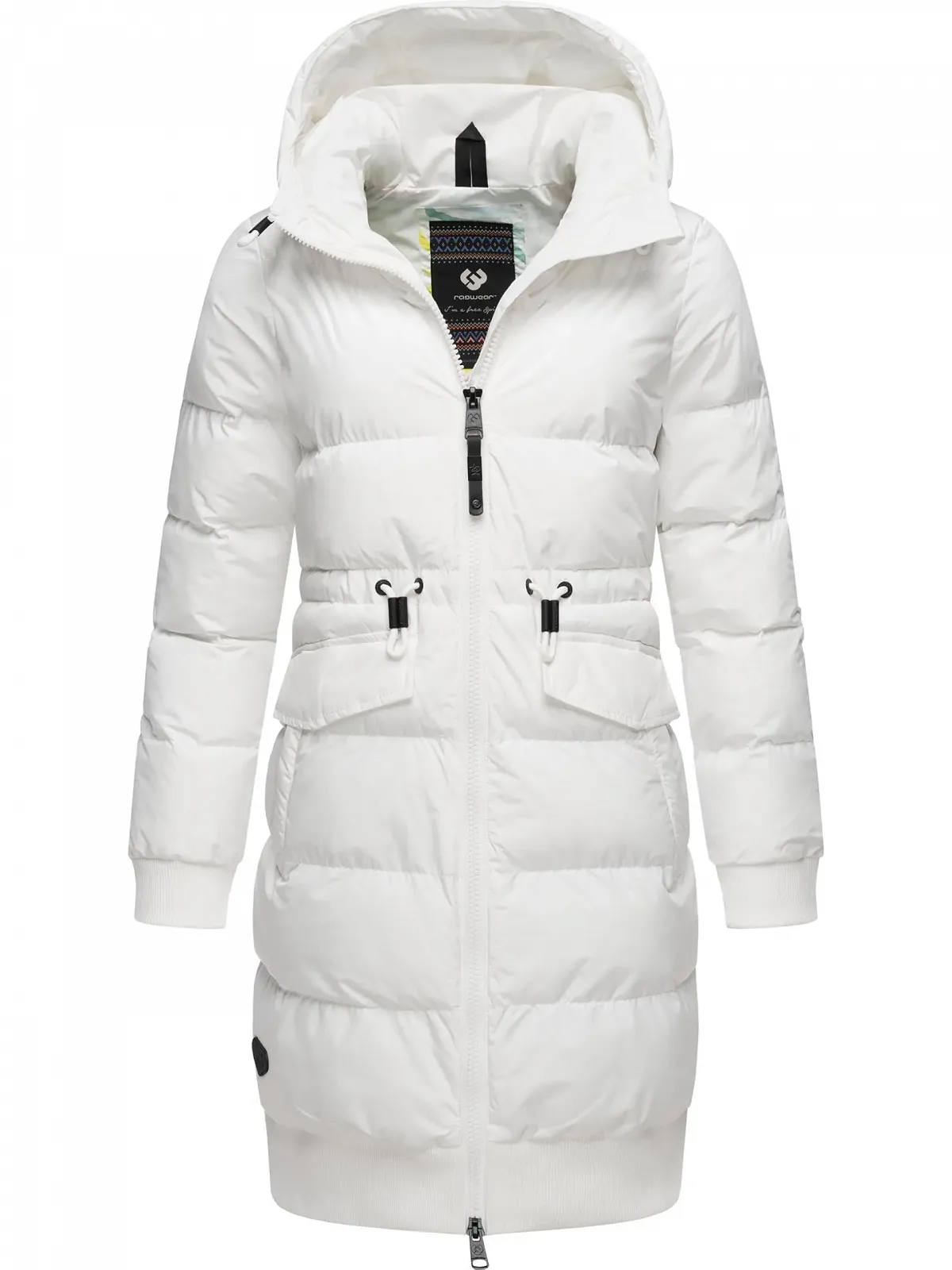 Водонепроницаемое зимнее пальто Ragwear Briosh YOUMODO, стеганое, длинное, с кулиской на талии и капюшоном, фото №4