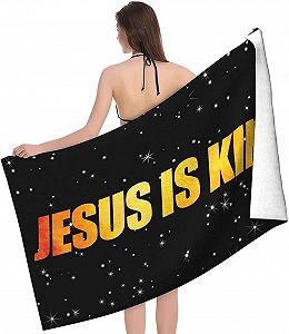 Рушник банний Jesus Is King безпіщаний велюровий швидкосохнучий мікрофібра 80 x 130 cm - Фото 1
