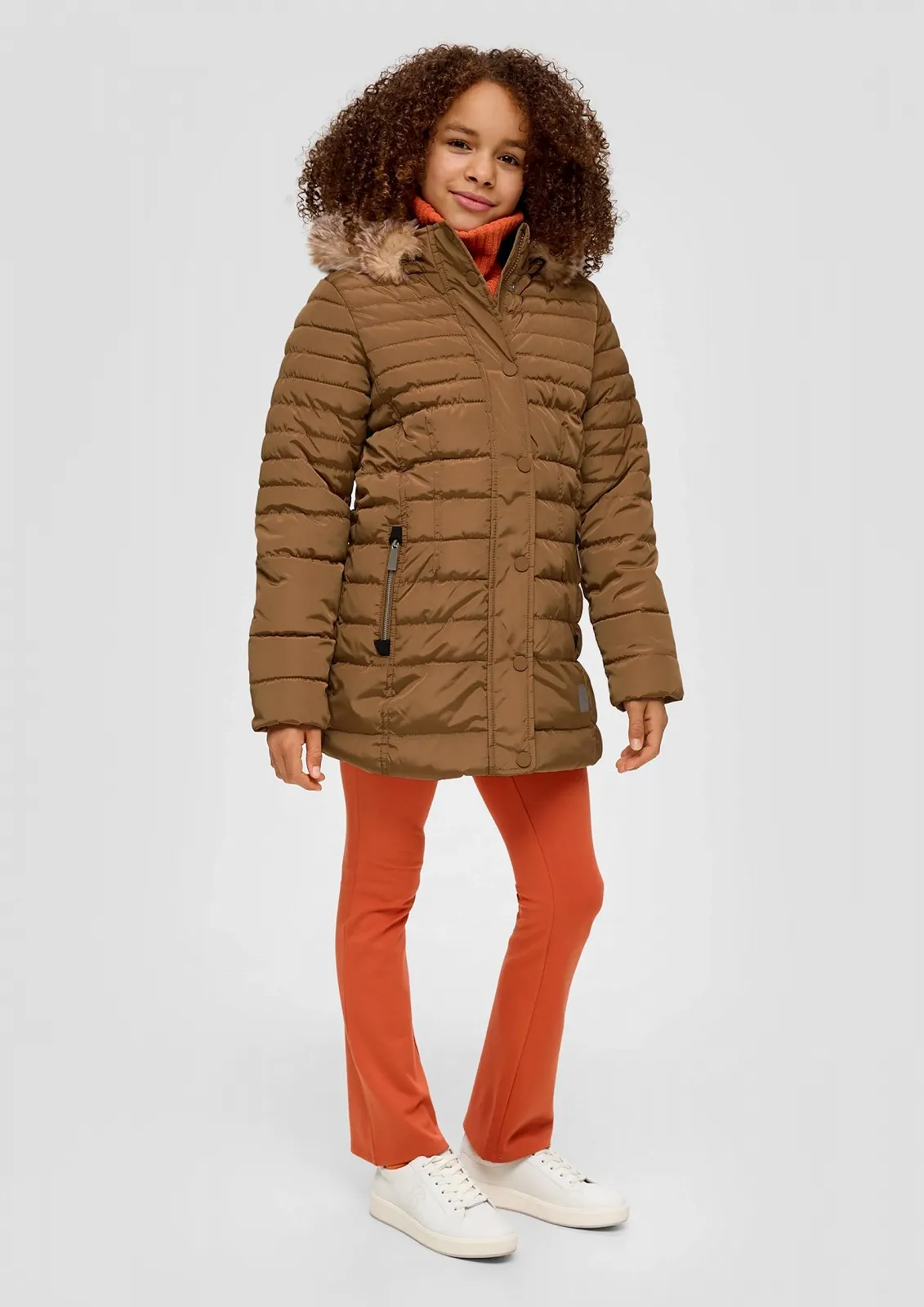 Куртка s.Oliver стьобана з штучним хутряним оздобленням, фото №2