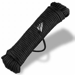 Паракорд Paracord Planet Mil Spec Type III 7 Strand Parachute Commercial Grade, нейлоновий шнур, чорний - Фото 1