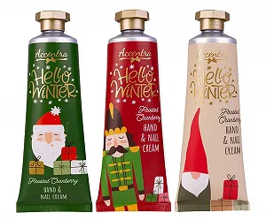 Крем для рук Hello Winter Ароматизований (Набір з 3 шт.) Ведмідь, Білка, Сова Імбирний пряник та журавлина - Фото 1