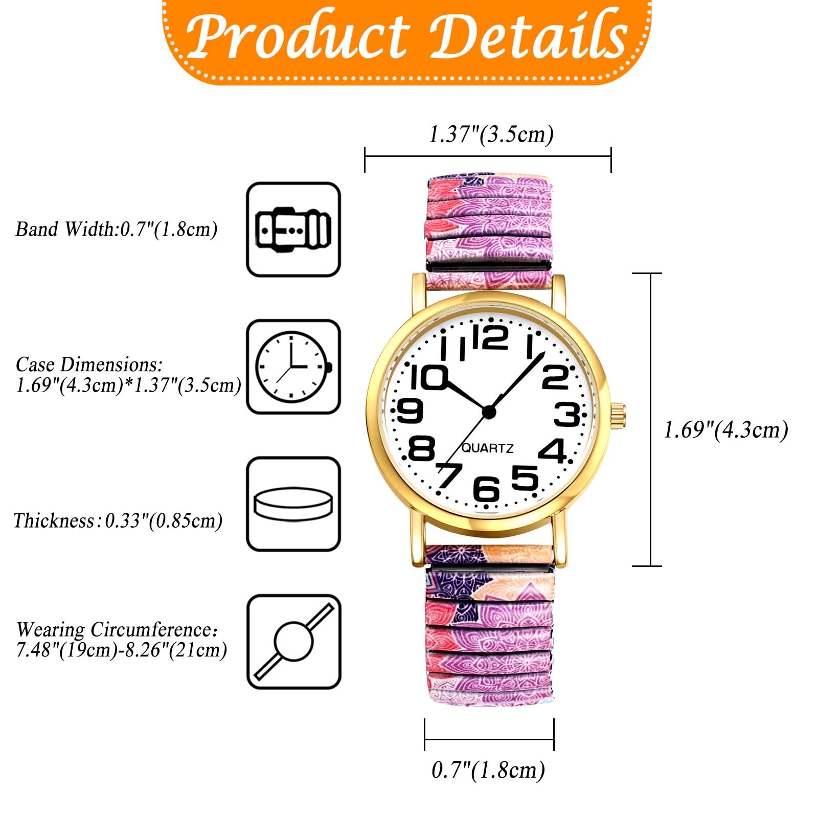 Женские часы OIDEA Boho Эластичные: Фиолетовый ремешок из нержавеющей стали, большой арабский циферблат, Богемные кварцевые часы для женщин, для матери, для семьи, фото №4 Женские часы OIDEA Boho Эластичные: Фиолетовый ремешок из нержавеющей стали, большой арабский циферблат, Богемные кварцевые часы для женщин, для матери, для семьи, фото №4