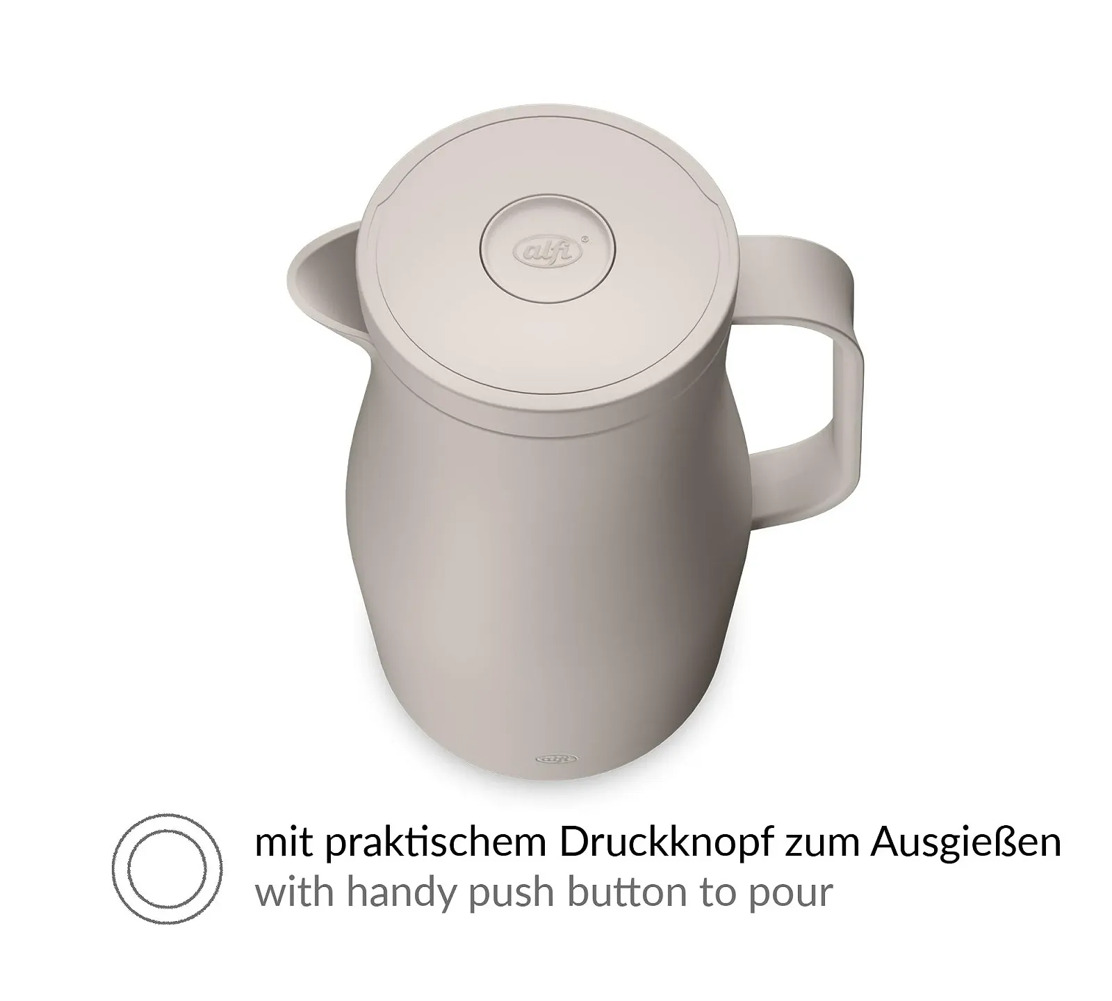 Термос-кавник alfi ECONSCIOUS 1.0 л, бежевий, з гігієнічною вставкою із загартованого скла з органічного пластику, фото №4