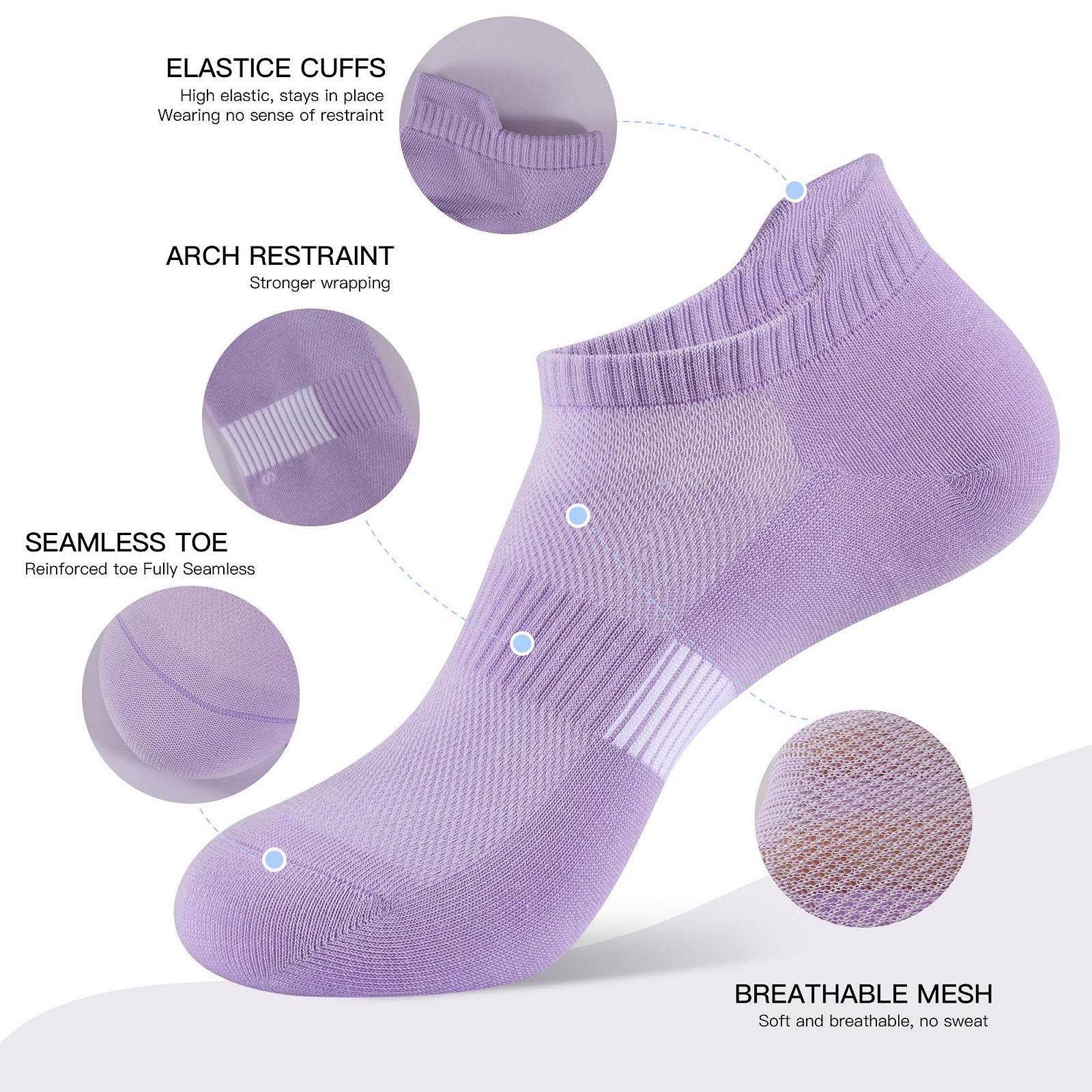 Носки для кроссовок Женские 5 пар Премиум Хлопковые носки Короткие носки Дышащие носки для бега Спортивные носки Беговые носки, фото №5