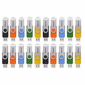 Набір USB-накопичувачів Intenso Basic Line 4 GB (набір 20 шт.) USB 2.0 Багатоколірний - Фото 1