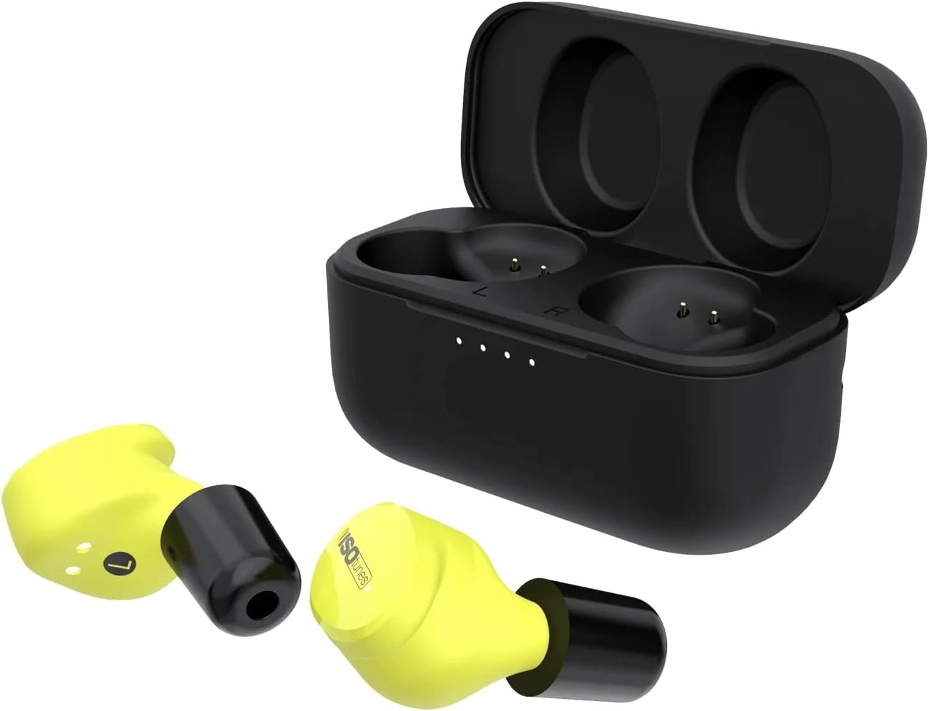 Беспроводные противошумные наушники ISOtunes Free Aware EN352 / Bluetooth 5.2 / Активное шумоподавление / Влагозащита IP67 / До 25 часов работы от кейса / Желтые, фото №5